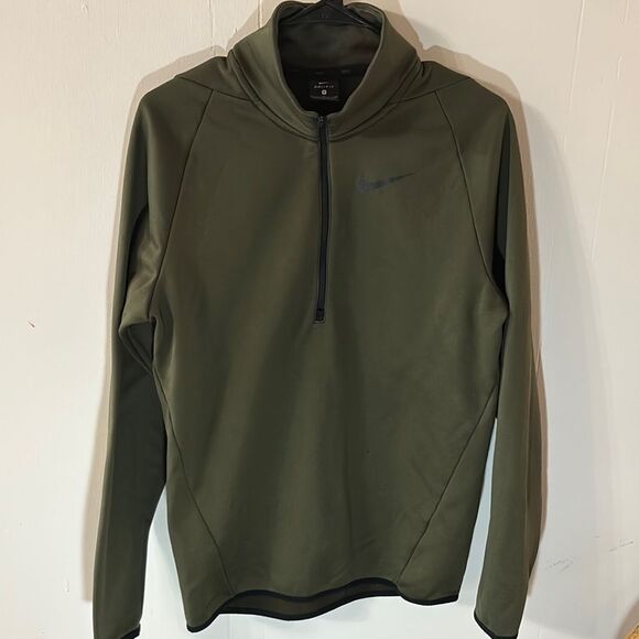 Nike DRI-FIT Green Performance Jacket Half-Zip Athletic Style - Picture 1 of 3